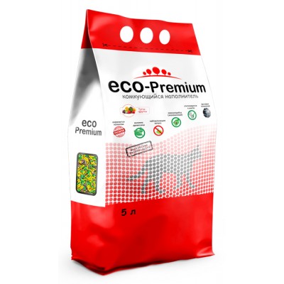 Купить c доставкой ECO Premium наполнитель для туалета древесный Тутти-фрутти 1,9 кг 5 л в Москве