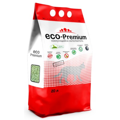 Купить c доставкой ECO Premium наполнитель для туалетадревесный Зеленый чай 7,6 кг 20 л в Москве