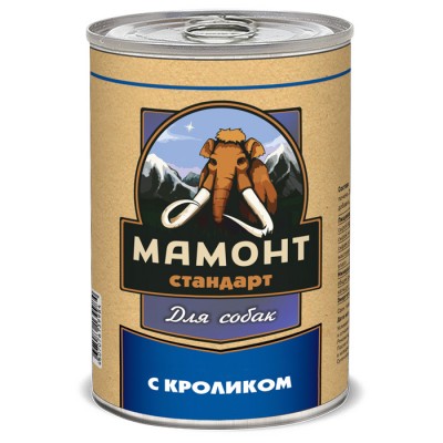 Купить c доставкой Мамонт корм для собак взрослым кролик жестяная банка 0,97 кг в Москве