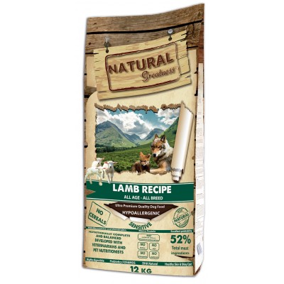 Купить c доставкой Natural Greatness для собак сухой корм ягненок Sensitive 12 кг в Москве