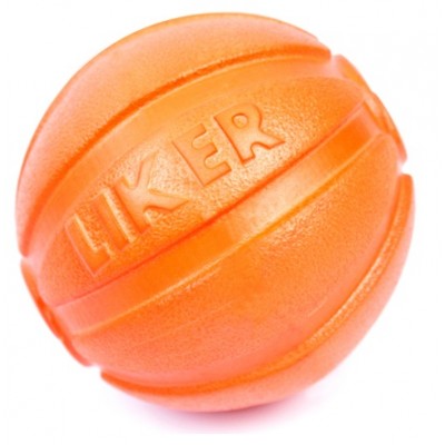 Купить c доставкой Liker Мячик метательная игрушка для собак полимерный материал оранжевый 7 см в Москве