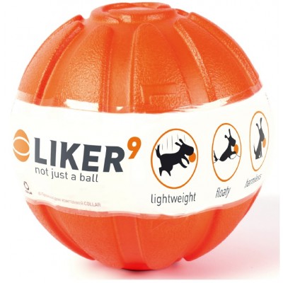 Купить c доставкой Liker Мячик метательная игрушка для собак полимерный материал оранжевый 9 см в Москве