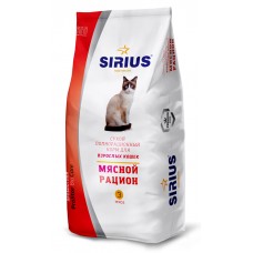 Корм Sirius для кошек взрослым всех пород мясное ассорти 0,4 кг