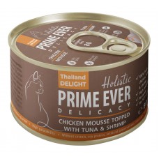 Prime Ever консервы для кошек всех возрастов мусс цыпленок тунец креветки 0,08 кг