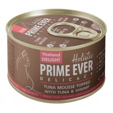Prime Ever консервы для кошек всех возрастов мусс тунец креветка б0,08 кг