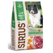 Корм Sirius Platinum для собак взрослым всех пород говядина овощи 3 кг