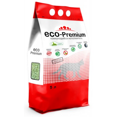 Купить c доставкой ECO Premium наполнитель для туалета древесный Зеленый чай 1,9 кг 5 л в Москве