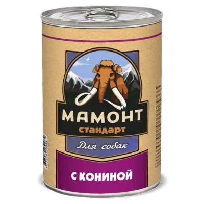 Купить c доставкой Мамонт корм для собак взрослым конина жестяная банка 0,97 кг в Москве