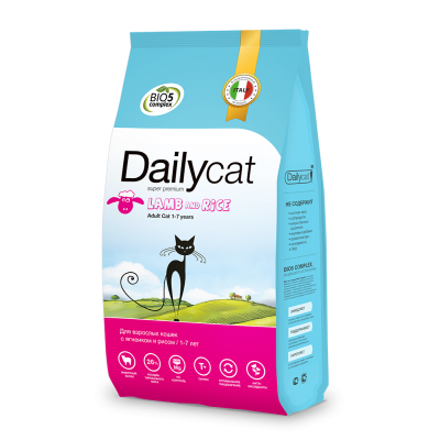 Купить c доставкой Dailycat корм для взрослых кошек баранина рис, 1,5кг MPS в Москве