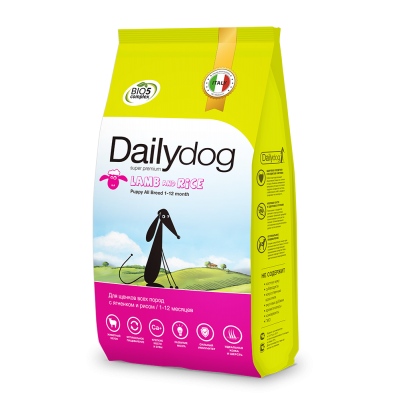 Купить c доставкой Dailydog корм для щенков для всех пород индейка рис, 12кг ФР в Москве