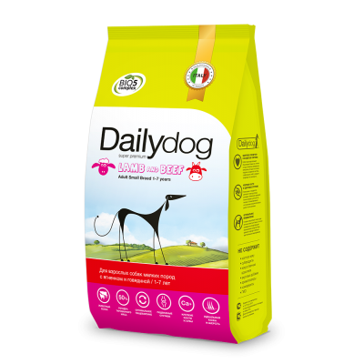 Купить c доставкой Dailydog корм для взрослых собак мелких пород ягнёнок и говядина, 1,5кг VLP в Москве
