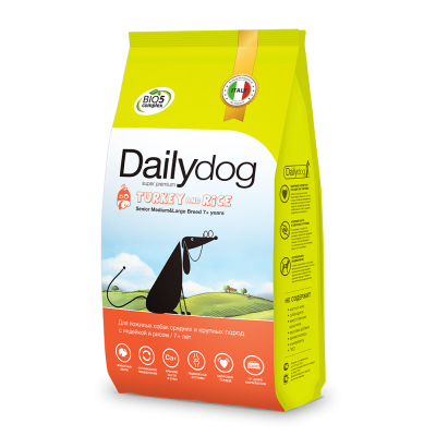 Купить c доставкой Dailydog корм для пожилых собак средних и крупных пород ягнёнок рис, 3кг ФР в Москве