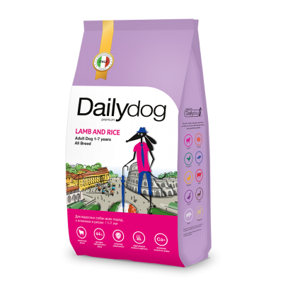 Купить c доставкой Dailydog Casual корм для взрослых собак всех пород ягнёнок рис, 12кг MPS в Москве