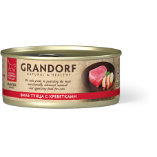 Grandorf влажный Филе тунца с креветками в бульоне 70гр