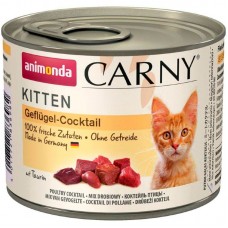 Влажный корм для кошек Animonda CARNY KITTEN котятам консервы ассорти из мяса домашней птицы. 200 грамм.