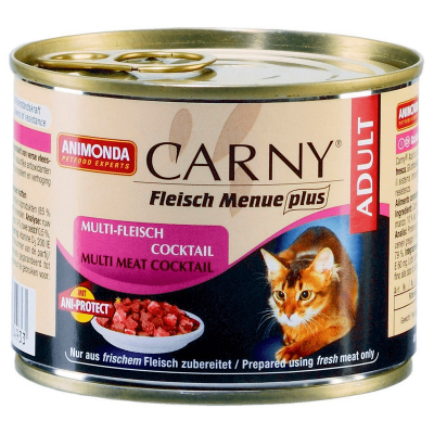 Влажный корм для кошек Animonda CARNY ADULT взрослым консервы ассорти из мяса 200 грамм.