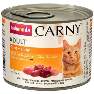 Влажный корм для кошек Animonda CARNY ADULT взрослым консервы с говядиной, курицей 200 грамм.