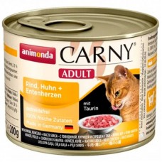 Влажный корм для кошек Animonda CARNY ADULT взрослым консервы с говядиной, курицей и уткой 200 грамм.