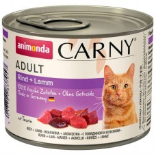 Влажный корм для кошек Animonda CARNY ADULT взрослым консервы с говядиной и ягнёнком 200 грамм.