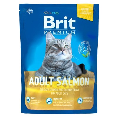 Сухой корм для кошек Brit Premium Cat Adult Salmon взрослым с лососем 300 гр.