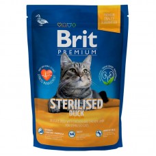 Сухой корм для кошек Brit Premium Cat Sterilised стерилизованным утка с курицей и куриной печенью 300 гр.