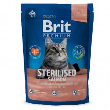 Сухой корм для кошек Brit Premium Cat Sterilised стерилизованным с лососем и куриной печенью 1,5кг.