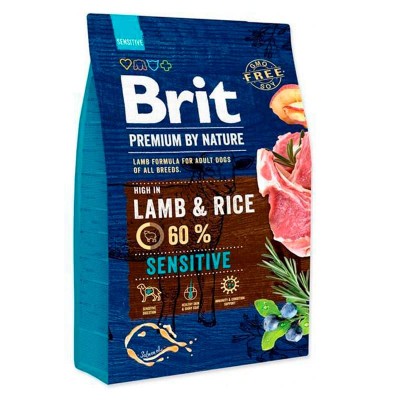 Brit для собак сухой корм взрослым всех пород чувствительное пищеварение ягнёнок рис