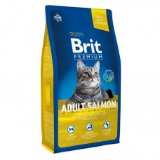 Сухой корм для кошек Brit Premium Cat Adult Salmon взрослым с лососем 8 кг.