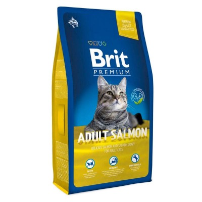Сухой корм для кошек Brit Premium Cat Adult Salmon взрослым с лососем 8 кг.