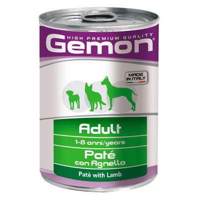 Влажный корм для собак Gemon взрослым всех пород консервы ягнёнок 400 грамм