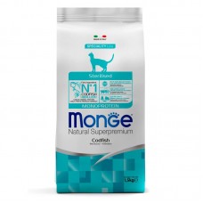 Сухой корм для кошек Monge стерилизованным с треской 1,5 кг