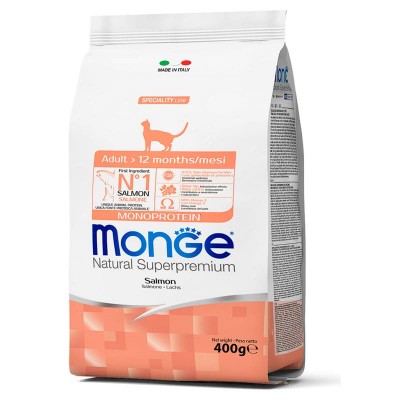 Сухой корм для кошек Monge Cat взрослым с лососем 400 гр.