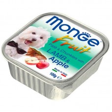 Влажный корм для собак Monge ВЗРОСЛЫМ всех пород паштет ягнёнок яблоко 100 грамм