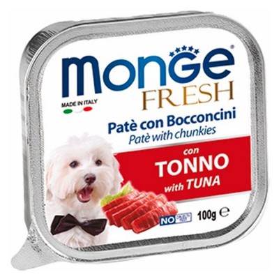 Влажный корм для собак Monge ВЗРОСЛЫМ средних пород паштет тунец 100 грамм