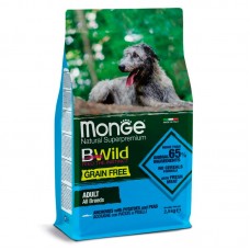 Корм Monge для собак сухой BWild GRAIN FREE взрослым всех пород беззерновой картофель с анчоусом