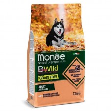 Корм Monge для собак сухой BWild GRAIN FREE взрослым всех пород беззерновой из лосося