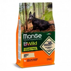 Корм Monge для собак сухой BWild GRAIN FREE взрослым мелких пород беззерновой с уткой и картофелем