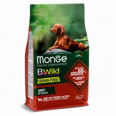 Корм Monge для собак сухой BWild GRAIN FREE взрослым всех пород беззерновой из мяса ягненка с картофелем