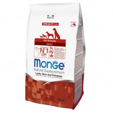 Корм Monge для собак сухой взрослым всех пород рис, ягнёнок и картофель