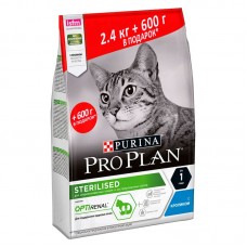 Сухой корм для кошек Pro Plan стерилизованным и кастрированным с комплексом OPTIRENAL кролик 2.4кг + 600гр в подарок