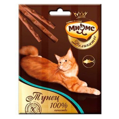 Лакомства для кошек Мнямс лакомые палочки 9 см с тунцом 3х4 грамм.