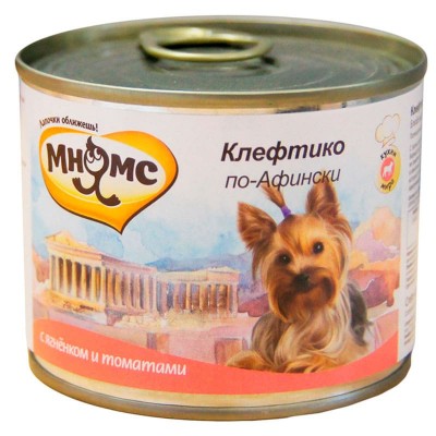 Влажный корм для собак Мнямс  Клефтико по-Афински взрослым мелких пород консервы ягнёнок томат 200 грамм