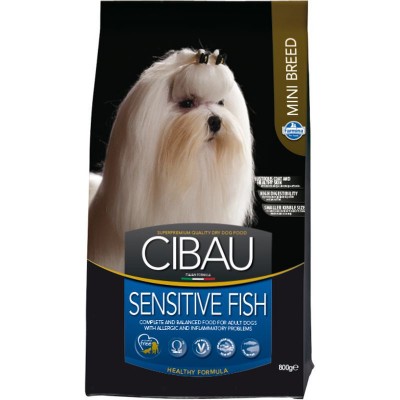 Купить c доставкой Farmina Cibau Sensitive сухой корм для взрослых собак мелких пород с чувствительным пищеварением с рыбой 800 г в Москве